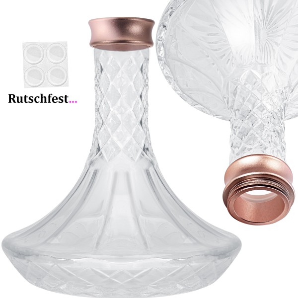 Camo Shisha Pro Ersatzglas mit Gewinde Clear | Shisha Bowl Glas Rosegold