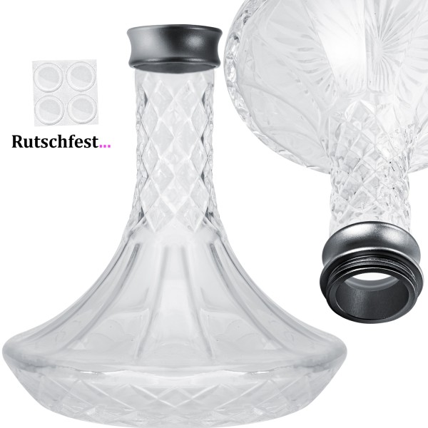 Camo Shisha Pro Ersatzglas mit Gewinde Clear | Shisha Bowl Glas Grau